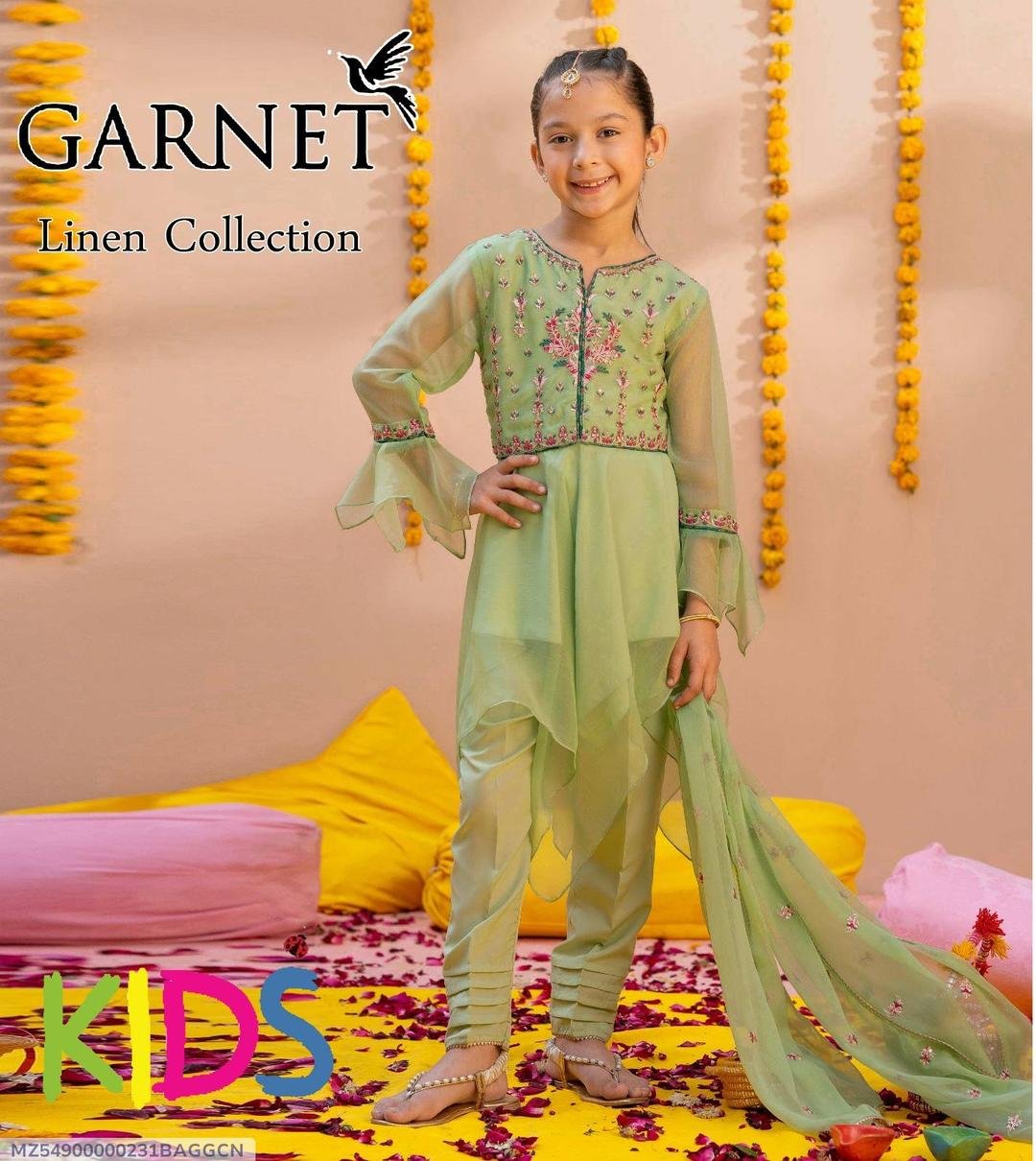 Girl's Linen Embroidered