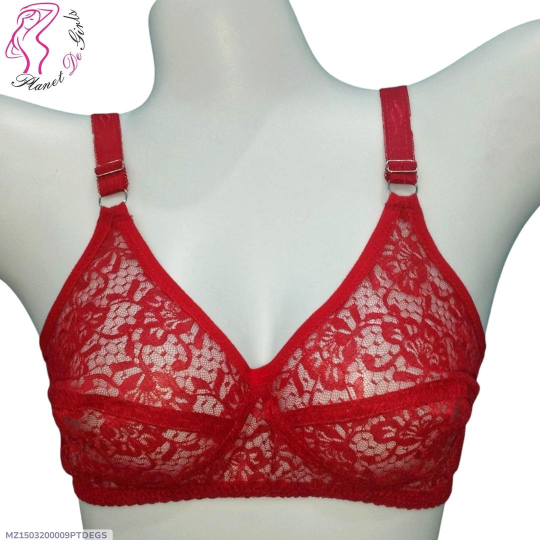 Hawa-daar Cotton Bra Red