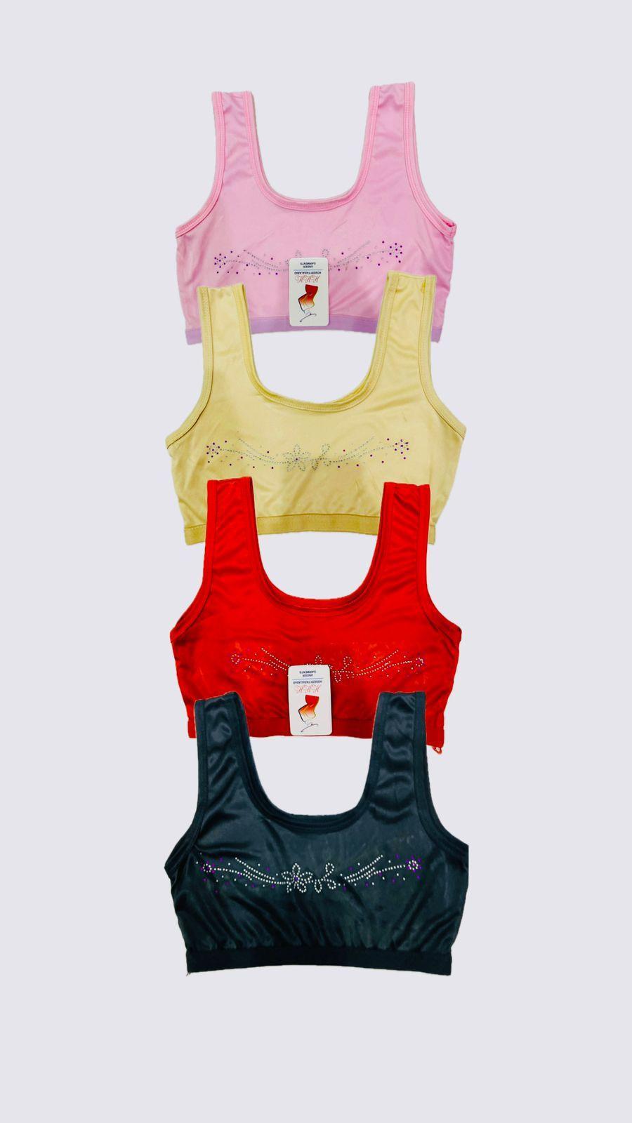 Fancy Rhinestone Sports Bra for Women – Soft Stretchable Fabric with Stone Work (Daily Comfort Wear)