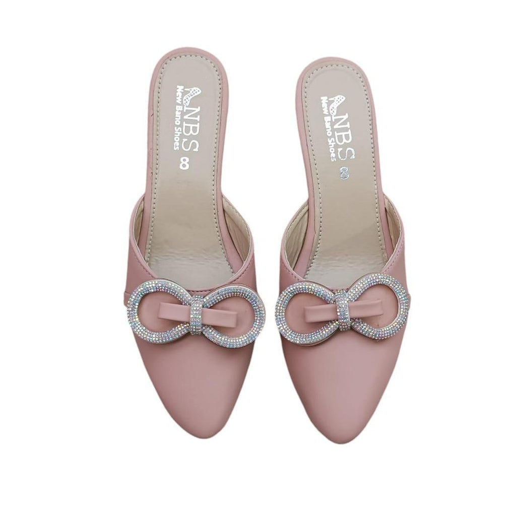 Trendy Heel For Women - Pink Bow Design | Samina Fashion