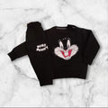 Boys Bugs Bunny Winter Fleece Tracksuit - Warm 2-Piece Set (Black)