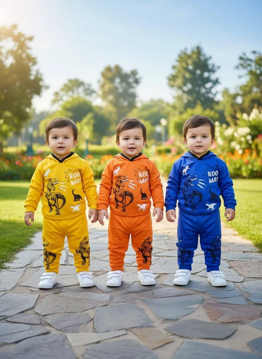 Boys Winter Tracksuit – 2 Sets (4 Pcs) | Warm Fleece | Printed | Samina Fashion