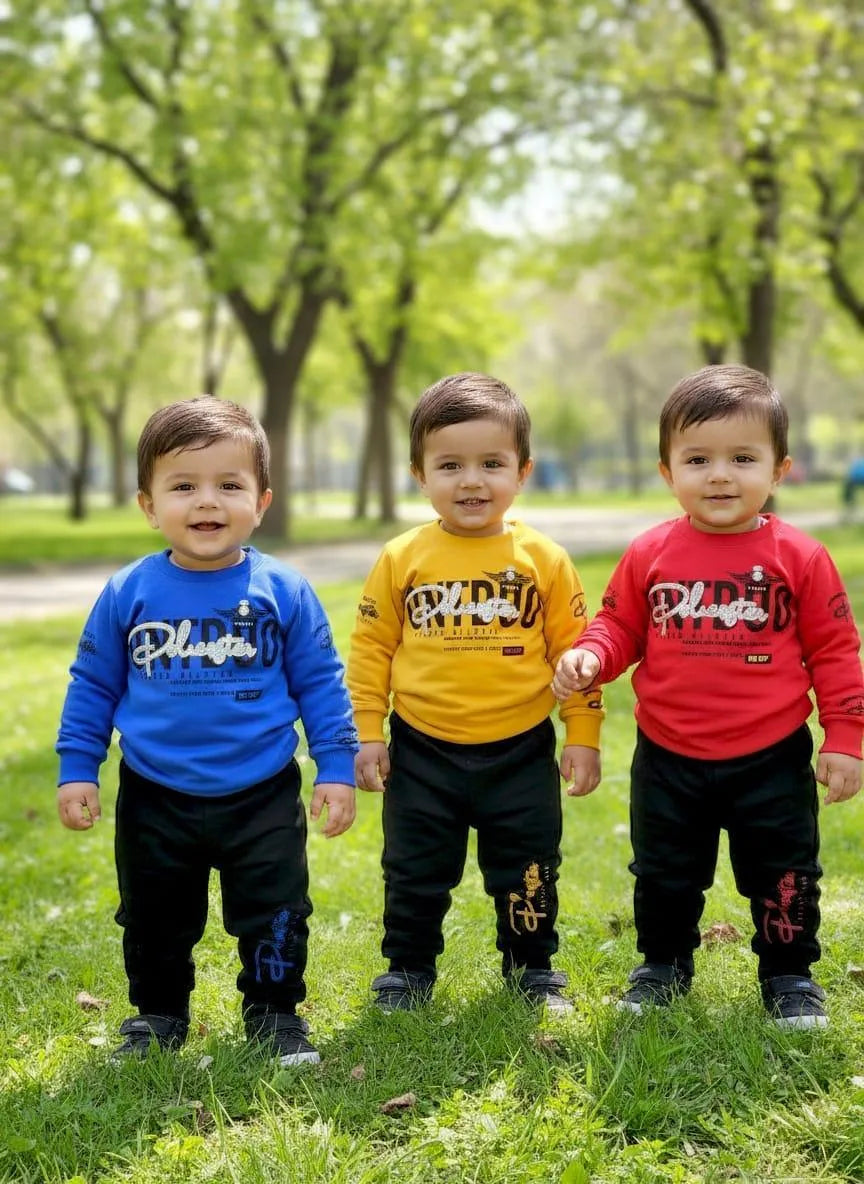 Boys Winter Tracksuit – 2 Sets (4 Pcs) | Warm Fleece | Printed | Samina Fashion