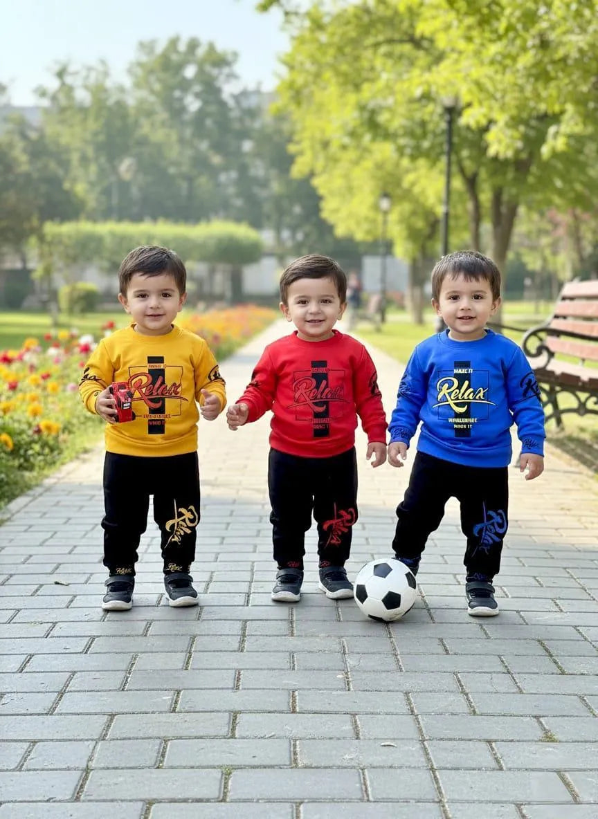 Boys Winter Tracksuit – 2 Sets (4 Pcs) | Warm Fleece | Printed | Samina Fashion