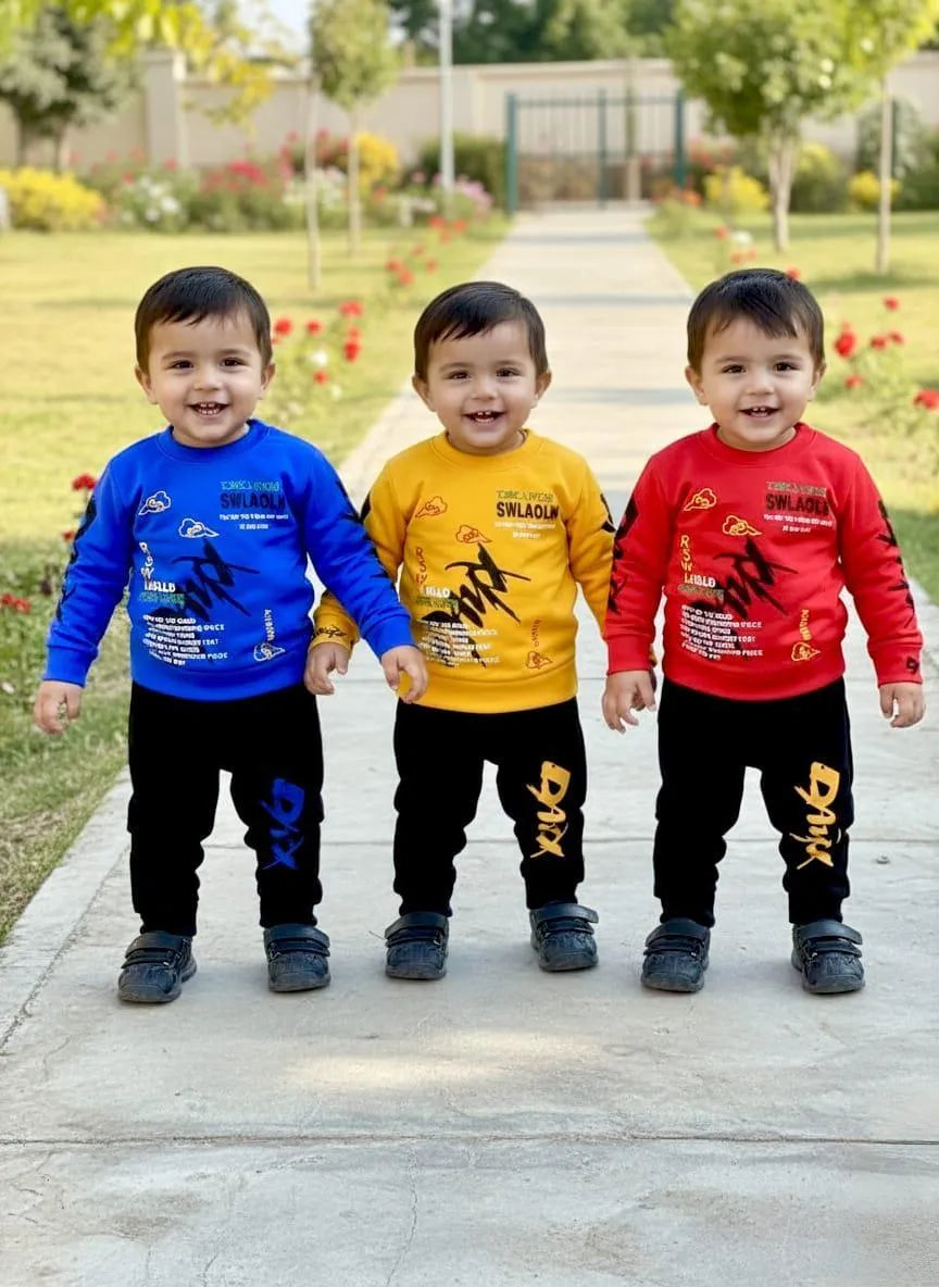 Boys Winter Tracksuit – 2 Sets (4 Pcs) | Warm Fleece | Printed | Samina Fashion