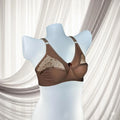 Brown Malai Jersey Full Cup Bra with Net Design