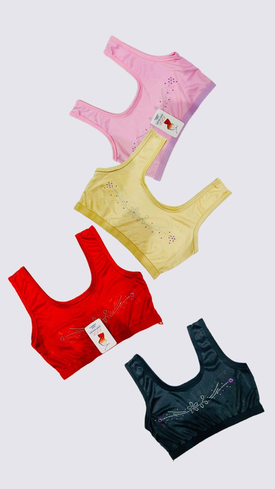 Fancy Rhinestone Sports Bra for Women – Soft Stretchable Fabric with Stone Work (Daily Comfort Wear)